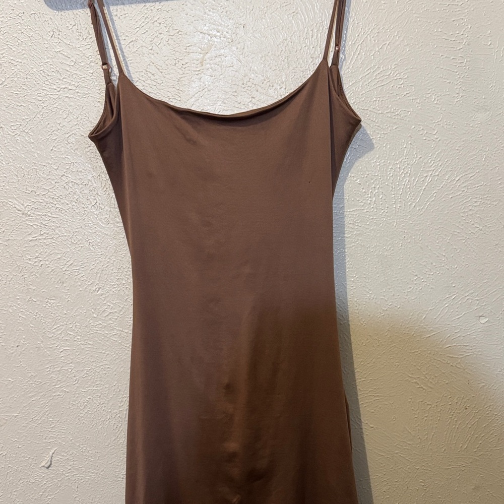 Brown Spaghetti Strap Dress